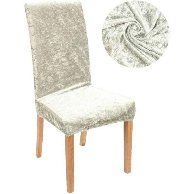 Güzelevim Tekstil Kaliteli Likralı Kadife Sandalye Örtüsü Sandalye Kılıfı Sandalye Koruma Tekli - 35 x 56 cm - Krem Standart Sandalye Fiyatı