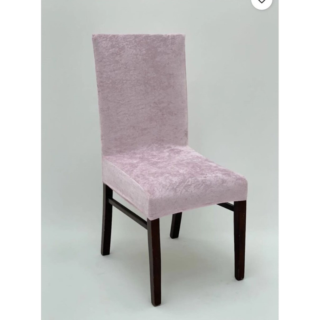 Güzelevim Tekstil Kaliteli Likralı Kadife Sandalye Örtüsü Sandalye Kılıfı Sandalye Koruma Tekli - 35 x 56 cm - Pudra Standart Sandalye Fiyatı