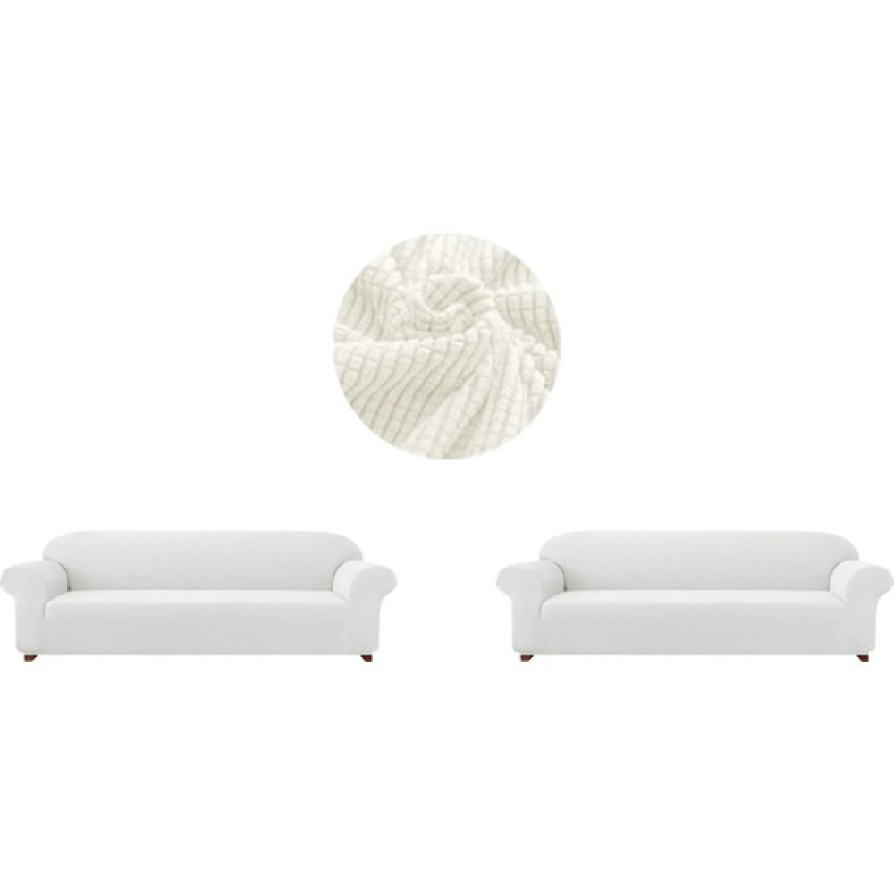 Güzelevim Tekstil Koltuk Kılıfı Likralı Pitikare Desen 3+3 Lastikli Esnek Koltuk Örtü - 180 x 230 cm - Krem Koltuk & Kanepe Örtüsü Fiyatı