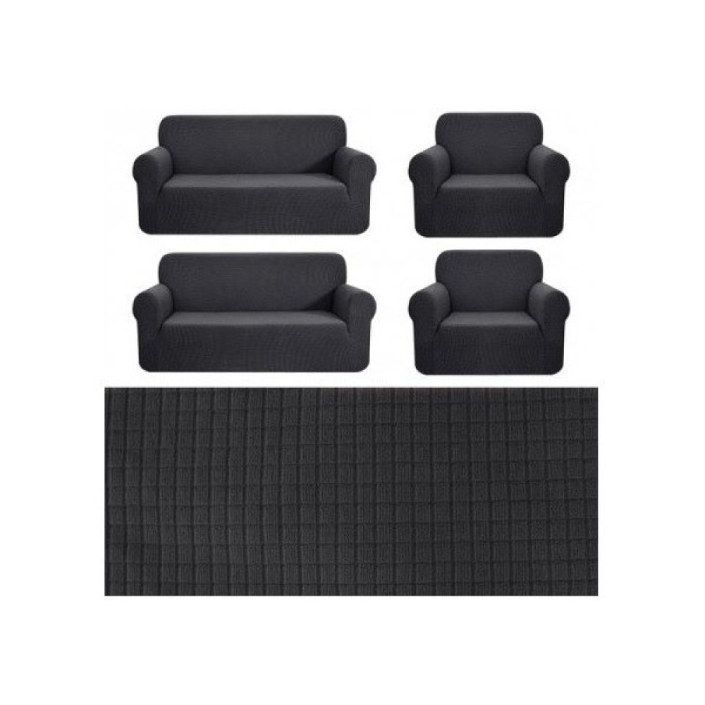 Güzelevim Tekstil Likralı Pitikare Desen Koltuk Takım Kılıfı 3+3+1+1 Elastik Koltuk Örtüsü - 180 x 230 cm - Antrasit Koltuk & Kanepe Örtüsü Fiyatı