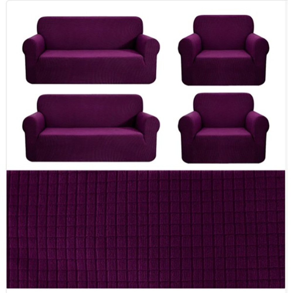 Güzelevim Tekstil Likralı Pitikare Desen Koltuk Takım Kılıfı 3+3+1+1 Elastik Koltuk Örtüsü - 180 x 230 cm - Mor Koltuk & Kanepe Örtüsü Fiyatı