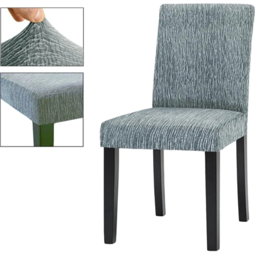 Güzelevim Tekstil Sandalye Kılıfı Jakarlı Düz Desen Lastikli (1 Adet) Sandalye Örtüsü - 40 x 55 cm - Gri Standart Sandalye Fiyatı