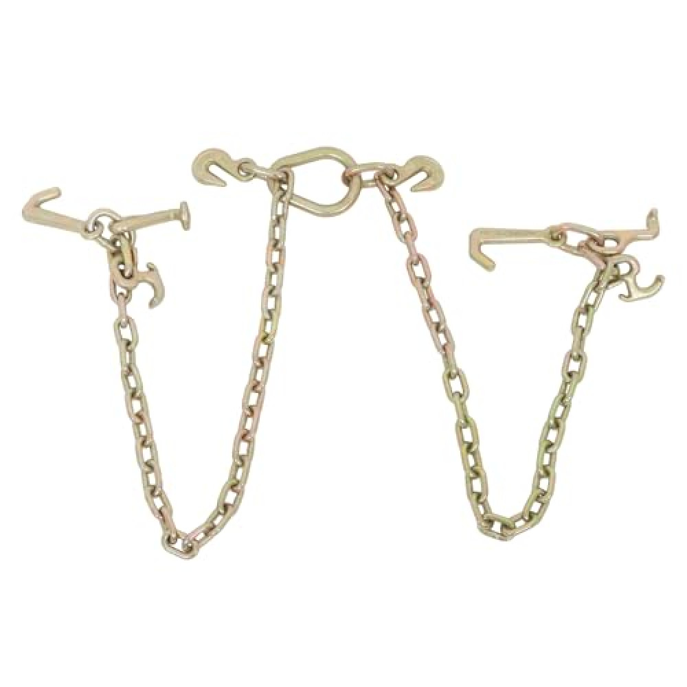 GXYWADY 5400 LBS 70 Chain Tow Chain Grade V-Bridle with RJT Cluster Hooks 5/16 Short Pitch Chain Replacement for Tow Truck Winch Cable Pull Wrecker