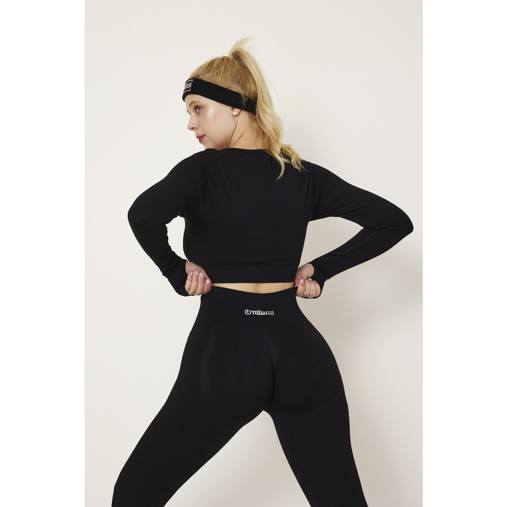 gymhams Siyah Kalçası Büzgülü Push Up Kalça Şekillendirici Tayt Seamless Fitness Yoga Yüksek bel Tayt XS Beden Tayt Fiyatı