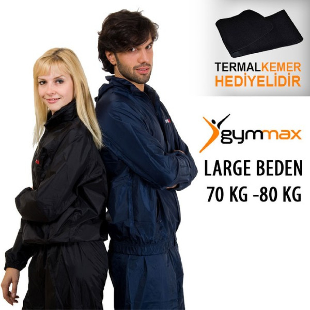 Gymmax Large Beden - 70 Kg -80 Kg Sauna Eşofmanı + Termal Kemer Fitwear (Kondisyon Giyim) Fiyatı