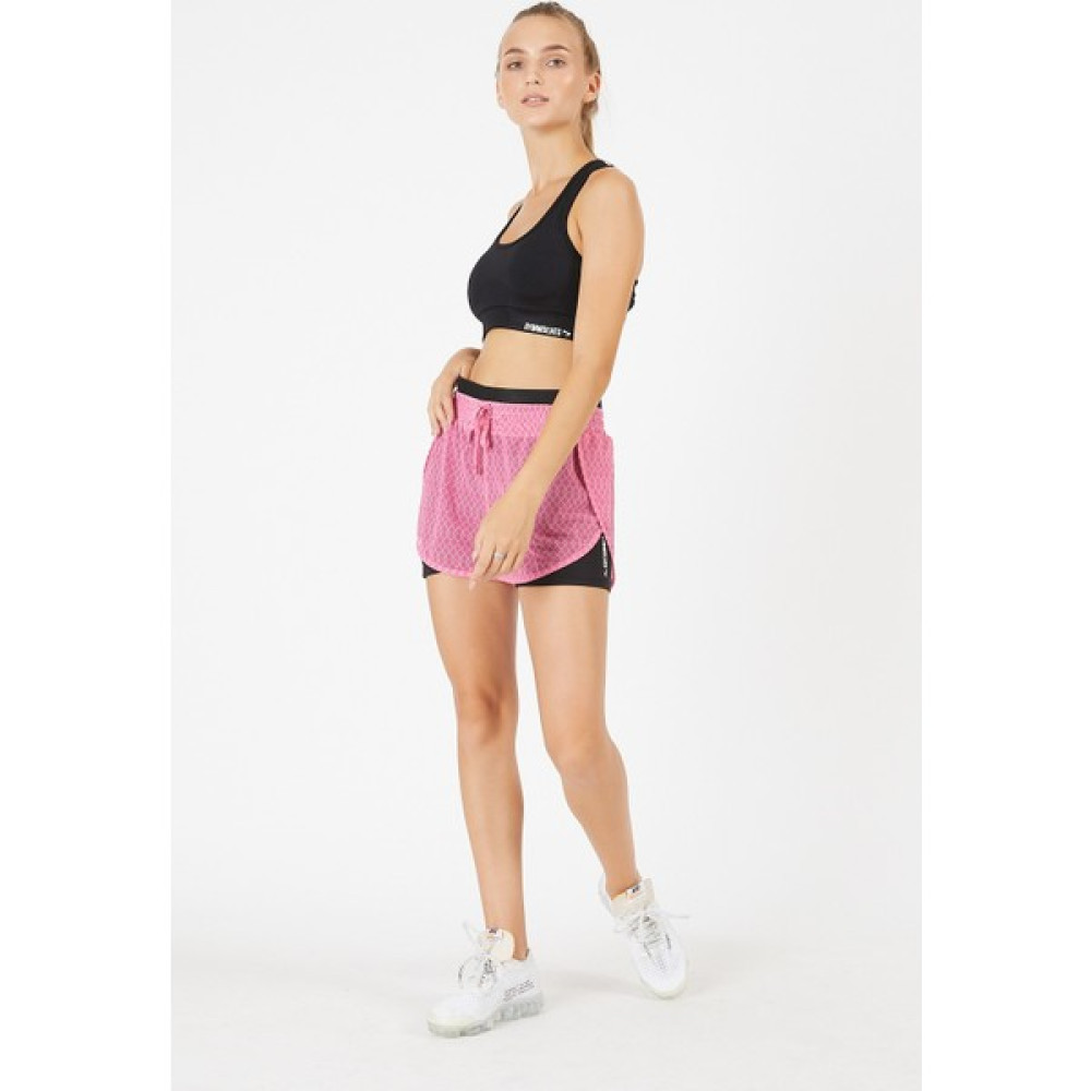Gymwolves Kadın Spor Şort Iki Konbinasyon Bir Arada Taytlı Spor Şort | Pink | Comfortable Serisi | Şort & Kapri (Outdoor) Fiyatı