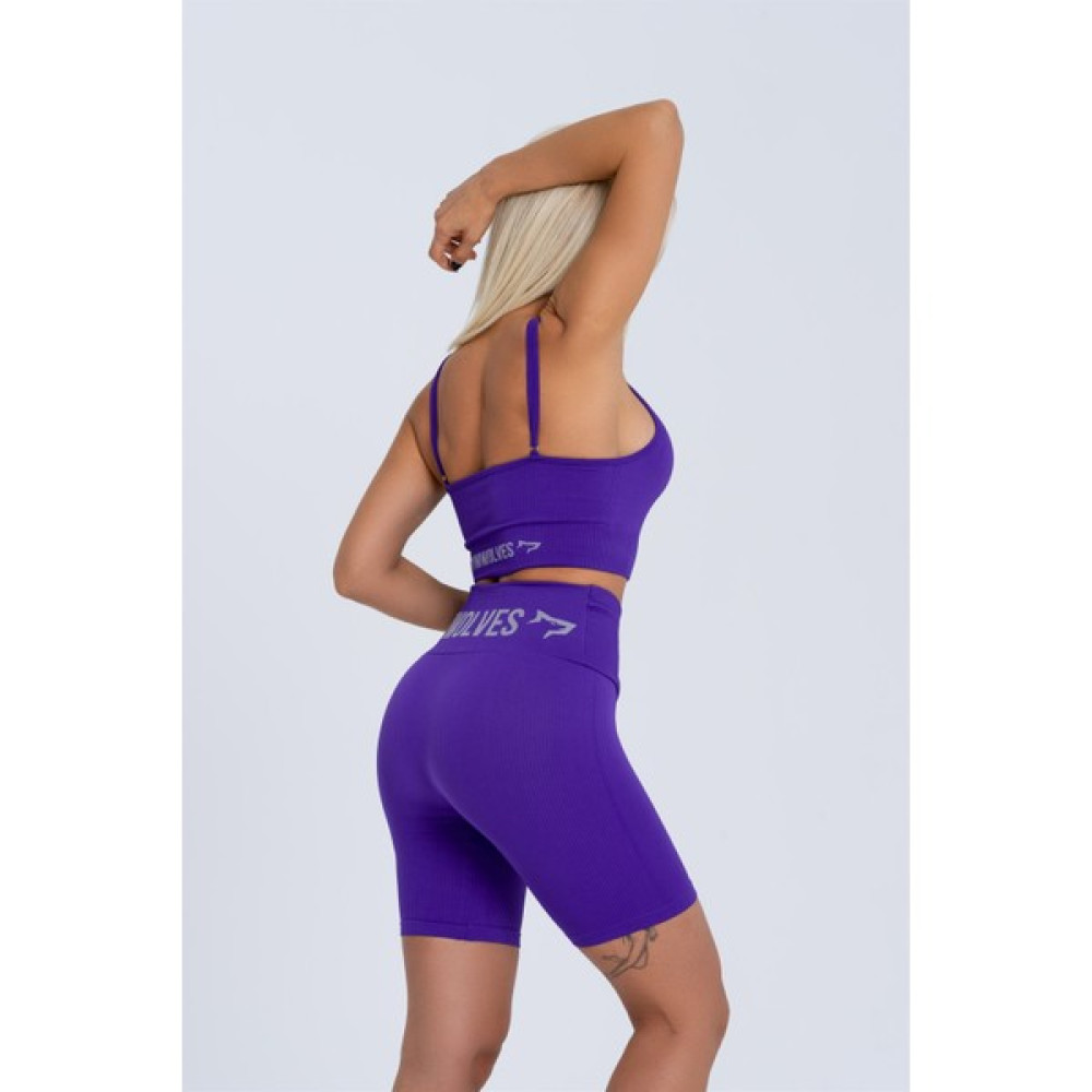 Gymwolves Kadın Spor Şort | Mor | Dikişsiz Spor Şort | Fitilli | Anvelop Model | Şort & Kapri (Outdoor) Fiyatı