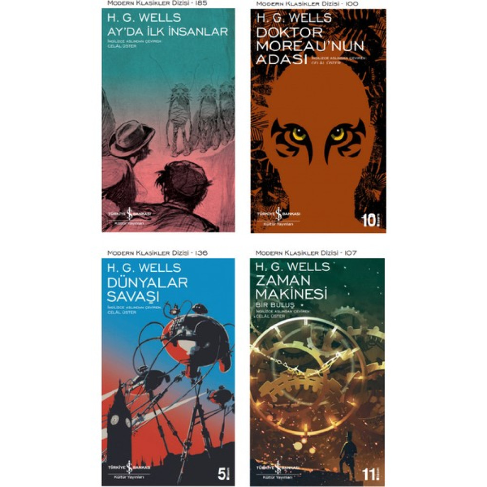 H. G. Wells 4 Kitap Bilimkurgu Seti / Ay'da Ilk Insanlar - Doktor Moreau'nun Adası - Dünyalar Savaşı - Zaman Makinesi Bilim Kurgu & Fantastik Fiyatı
