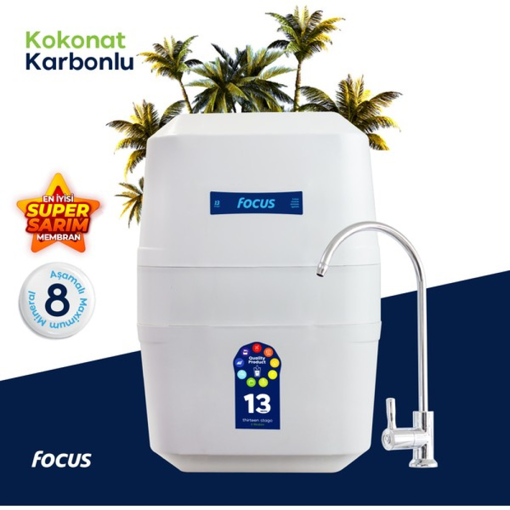 H-Max 13 Aşama Süper Membranlı 12 Litre Çelik Tanklı Mineralli Su Arıtma Cihazı - 0019 - Beyaz Bahçe Makinesi Fiyatı