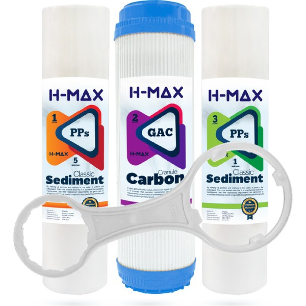 H-Max Inline Açık Kasa Su Arıtma 3'lü Filtre Seti - 0033 - Beyaz Bahçe Makinesi Fiyatı