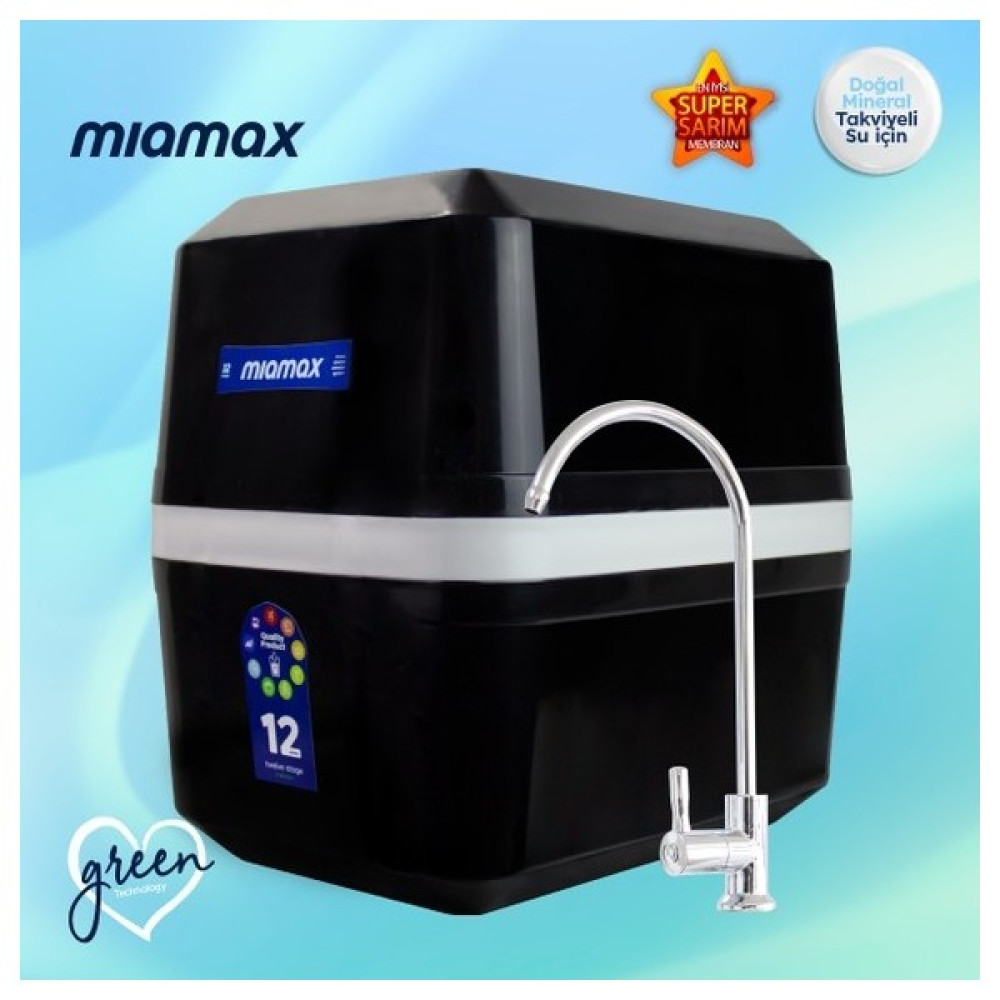 H-Max Miamax 12 Aşama 9 Litre Çelik Tanklı Mineralli Su Arıtma Cihazı - 9 L Süper Bahçe Makinesi Fiyatı