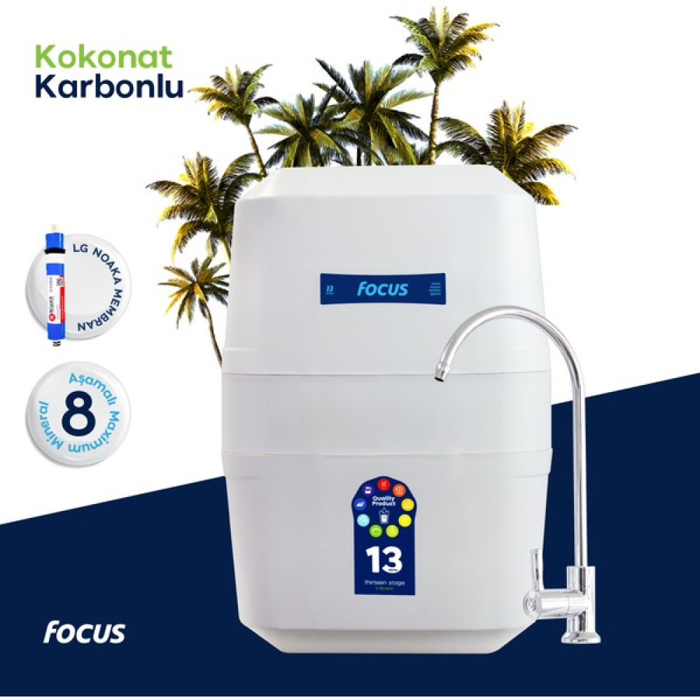 H-MAX Reverse Osmosis System H-Max 13 Aşama Lg Membranlı 12 Litre Çelik Tanklı Mineralli Su Arıtma Cihazı - 0018 - Beyaz Bahçe Makinesi Fiyatı