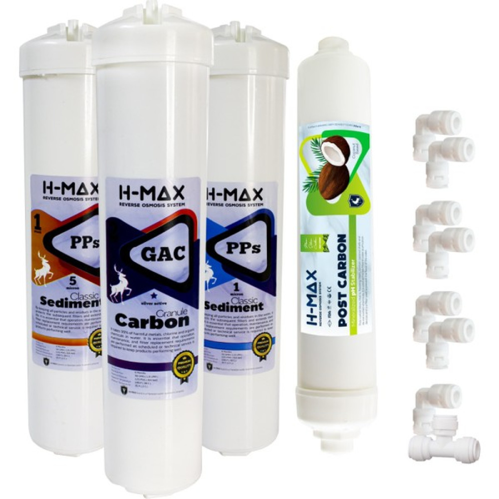 H-MAX Reverse Osmosis System H-max Kapalı Kasa Su Arıtma Cihazları İçin 4'lü Filtre Seti Dirsekli - A0053 Bahçe Makinesi Aksesuar & Yedek Parça Fiyatı