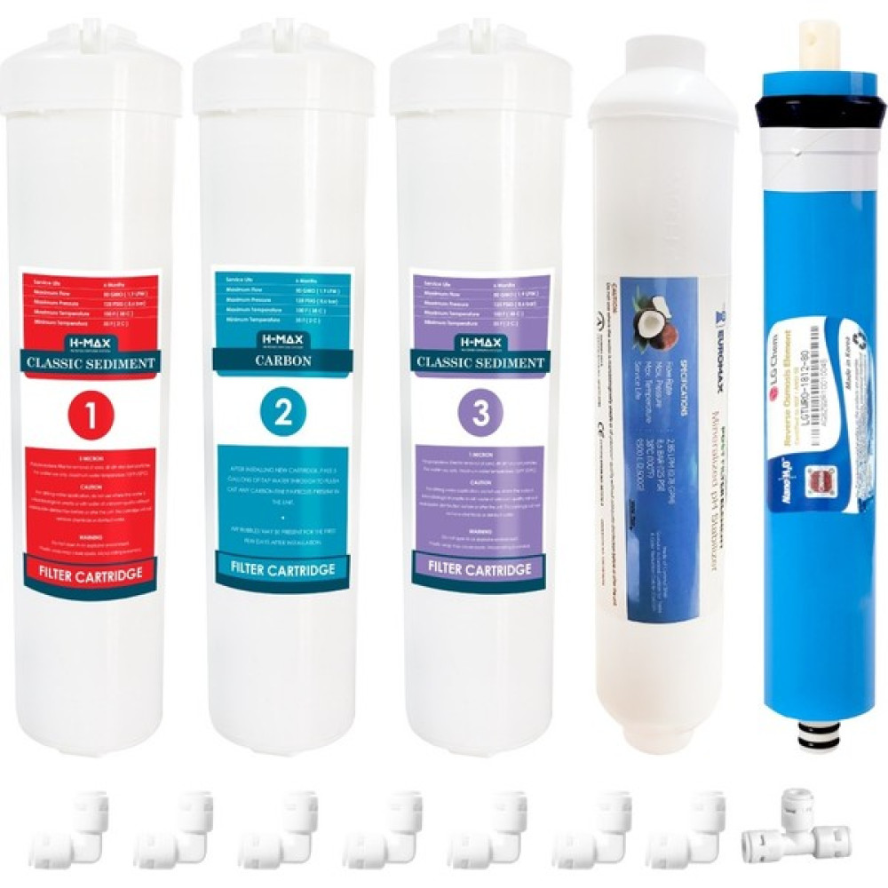 H-MAX Reverse Osmosis System Lg Ihlas Aura Cebilon Plus Uyumlu Su Arıtma Cihazı 12 Inç Inline 5'li Membranlı Filtre Seti Bahçe Makinesi Aksesuar & Yedek Parça Fiyatı