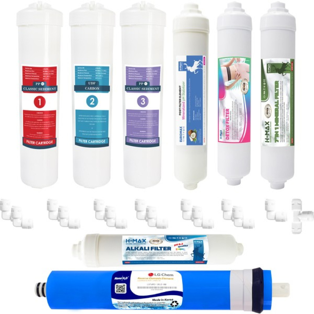 H-MAX Reverse Osmosis System Lg Membranlı Kapalı Kasa Su Arıtma Cihazı 8li Filtre Seti Bahçe Makinesi Aksesuar & Yedek Parça Fiyatı