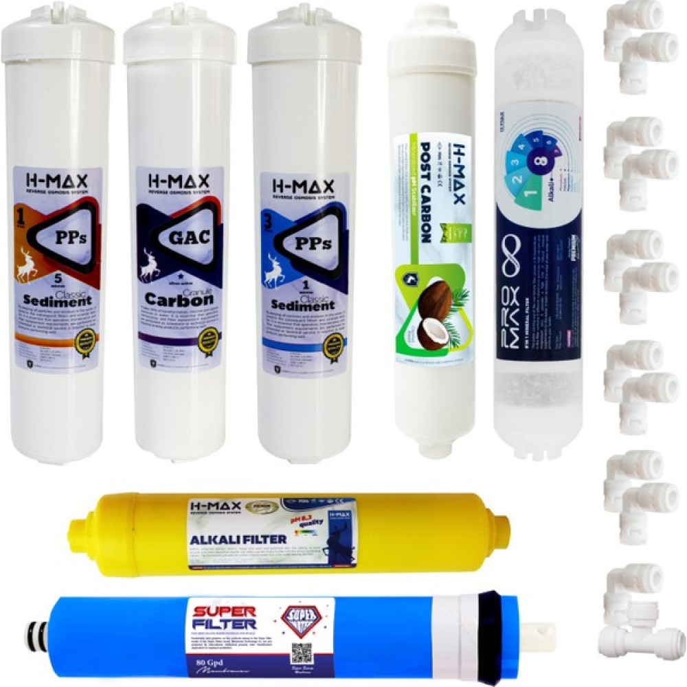 H-Max Süper Membranlı Kapalı Kasa Su Arıtma Cihazı 7'li Filtre Seti - 0062 - Renkli Bahçe Makinesi Aksesuar & Yedek Parça Fiyatı