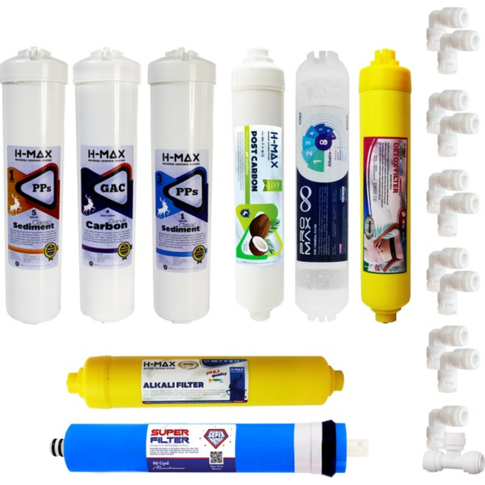H-Max Süper Membranlı Kapalı Kasa Su Arıtma Cihazı 8'li Filtre Seti - 0065 - Renkli Bahçe Makinesi Aksesuar & Yedek Parça Fiyatı