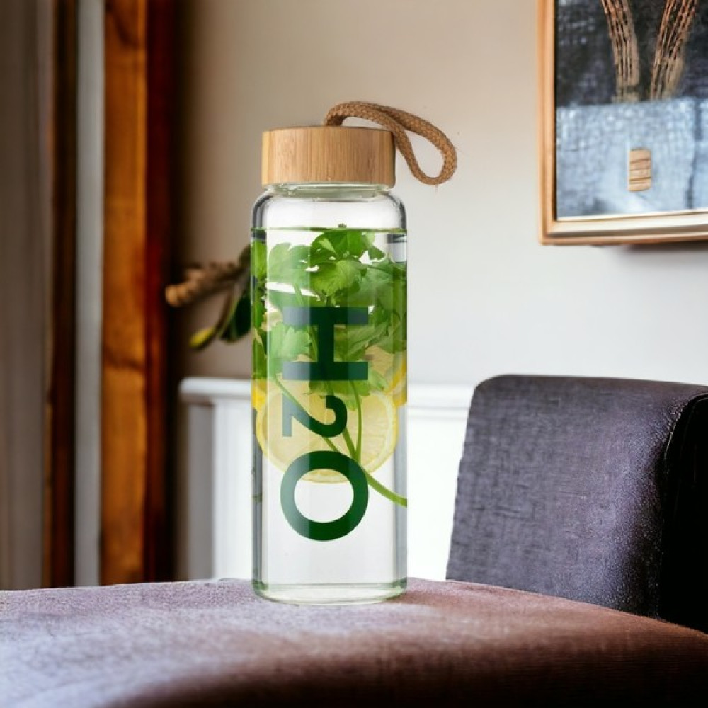 H20 Bambu Kapaklı Cam Matara Içecek Şişesi 800 ml Matara Fiyatı