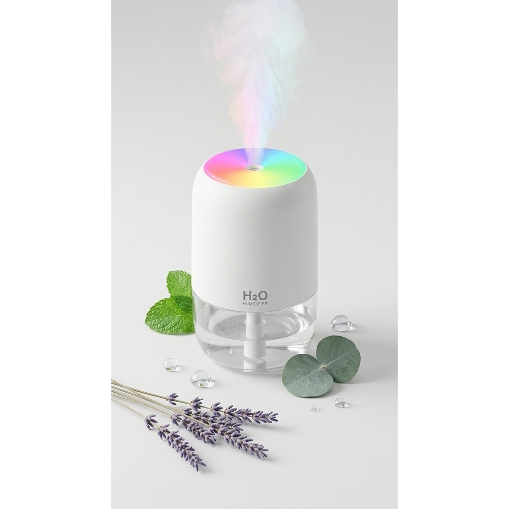 H20 Taşınabilir Mini USB Hava Nemlendirici & Aroma Difüzör - Araç, Ofis ve Bebek Odası İçin Sessiz Buhar Üfleyici - Beyaz Diğer Fiyatı