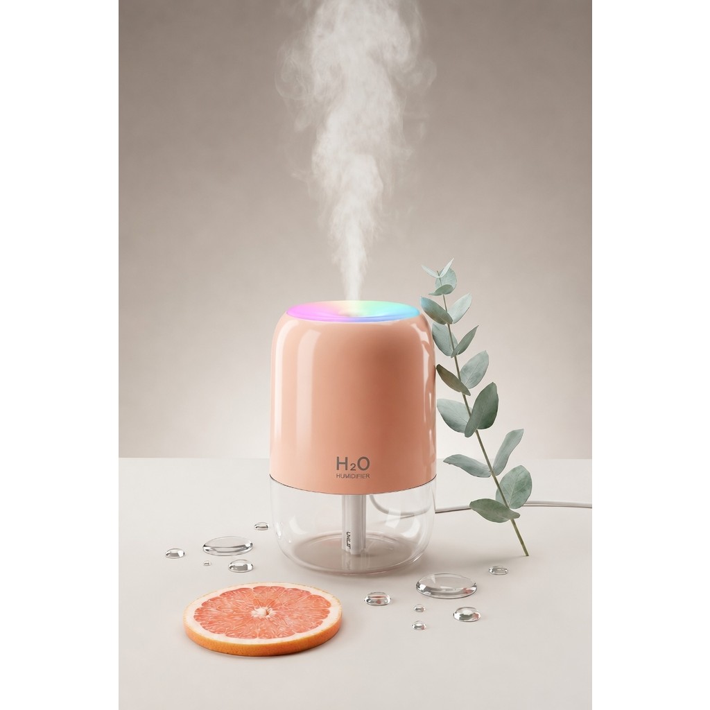 H20 Taşınabilir Mini USB Hava Nemlendirici & Aroma Difüzör - Araç, Ofis ve Bebek Odası Için Sessiz Buhar Üfleyici - Pembe Diğer Fiyatı