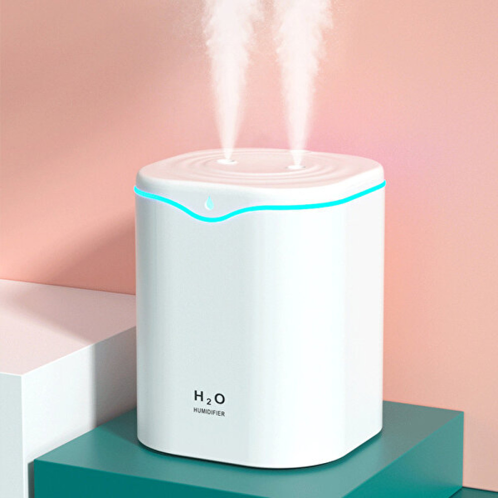 H2O 2l Çift Sprey Ultrasonik Aromaterapi Hava Nemlendirici Buhar Makinesi ve Aroma Difüzörü - Beyaz Hava Temizleme - Nemlendirme Cihazları Fiyatı