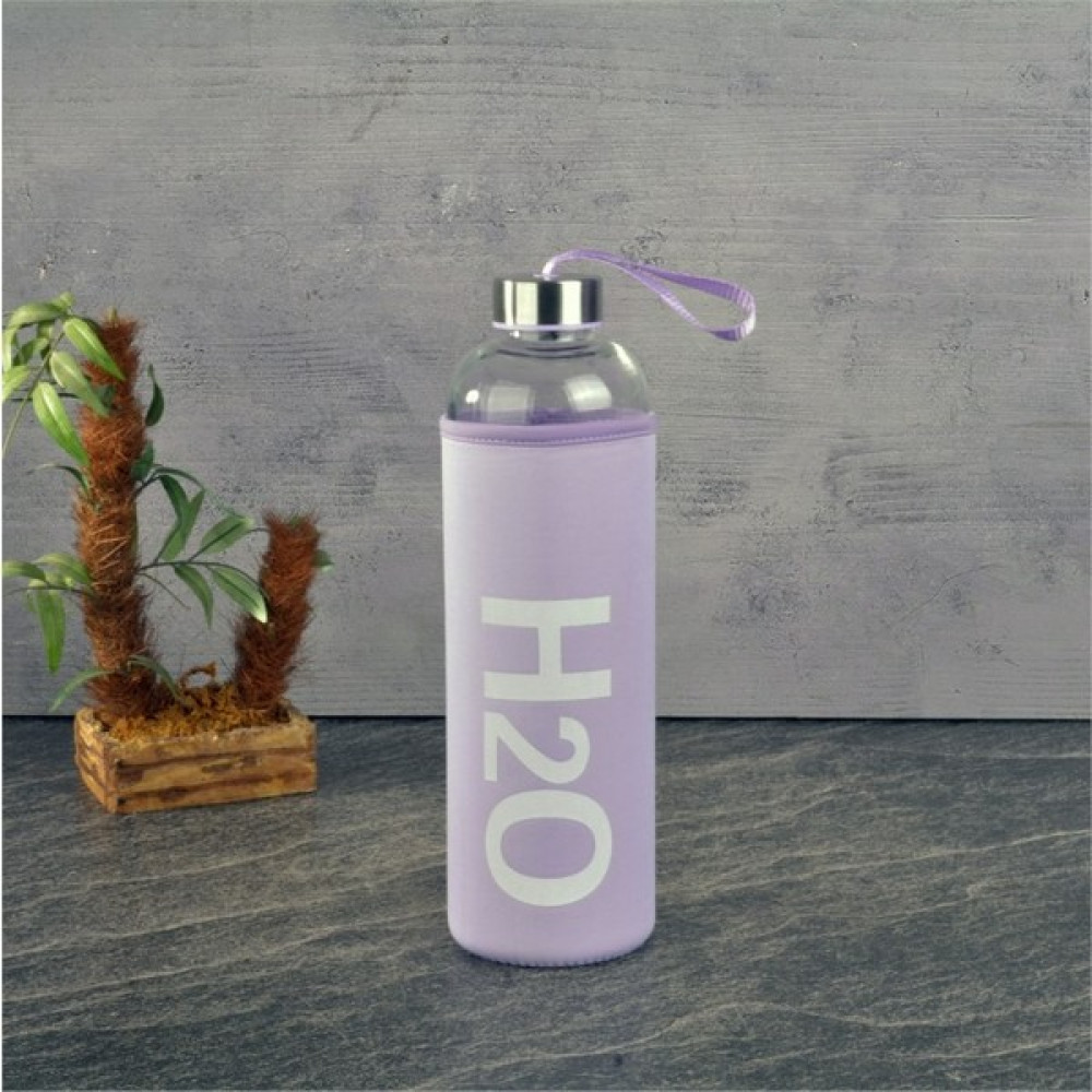 H2o H20 Kılıflı Cam Matara 1000 ml - Lila - 1 Adet Suluk Fiyatı