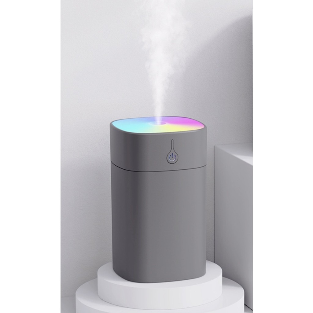 H2O Humidifier 400ML Ultrasonik Hava Nemlendirici Buhar Makinesi ve Aroma Difüzörü - Gri Diğer Fiyatı