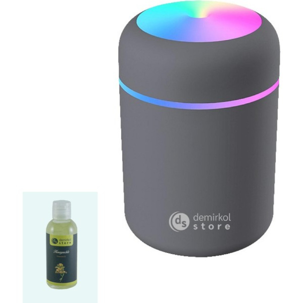 H2O Humidifier LED Işıklı Ulrasonik Hava Nemlendirici ve Aroma Difüzörü + 1 Adet Ortam Kokusu Hediye! - Gri Bebek Güvenlik Fiyatı