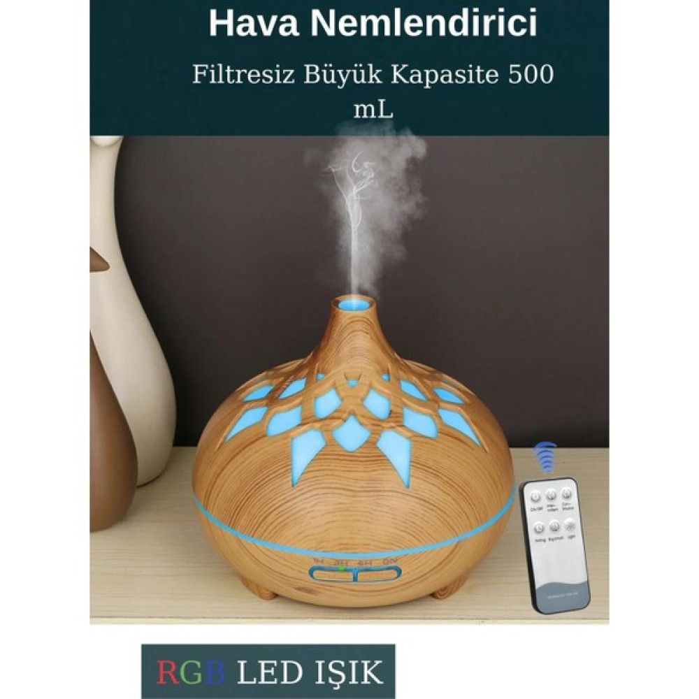 H2o Humidifier Ultrasonik Hava Nemlendirici Filtresiz Oda Kokusu Difüzörü Buhar 7 Renk Led Işıklı 500ml Oda Nem Hava Temizleme - Nemlendirme Cihazları Fiyatı