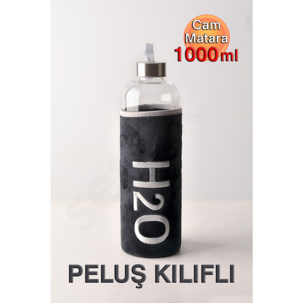 H2O Siyah Peluş Kılıflı Cam Matara 1000ML Anne Bebek Oyuncak Fiyatı