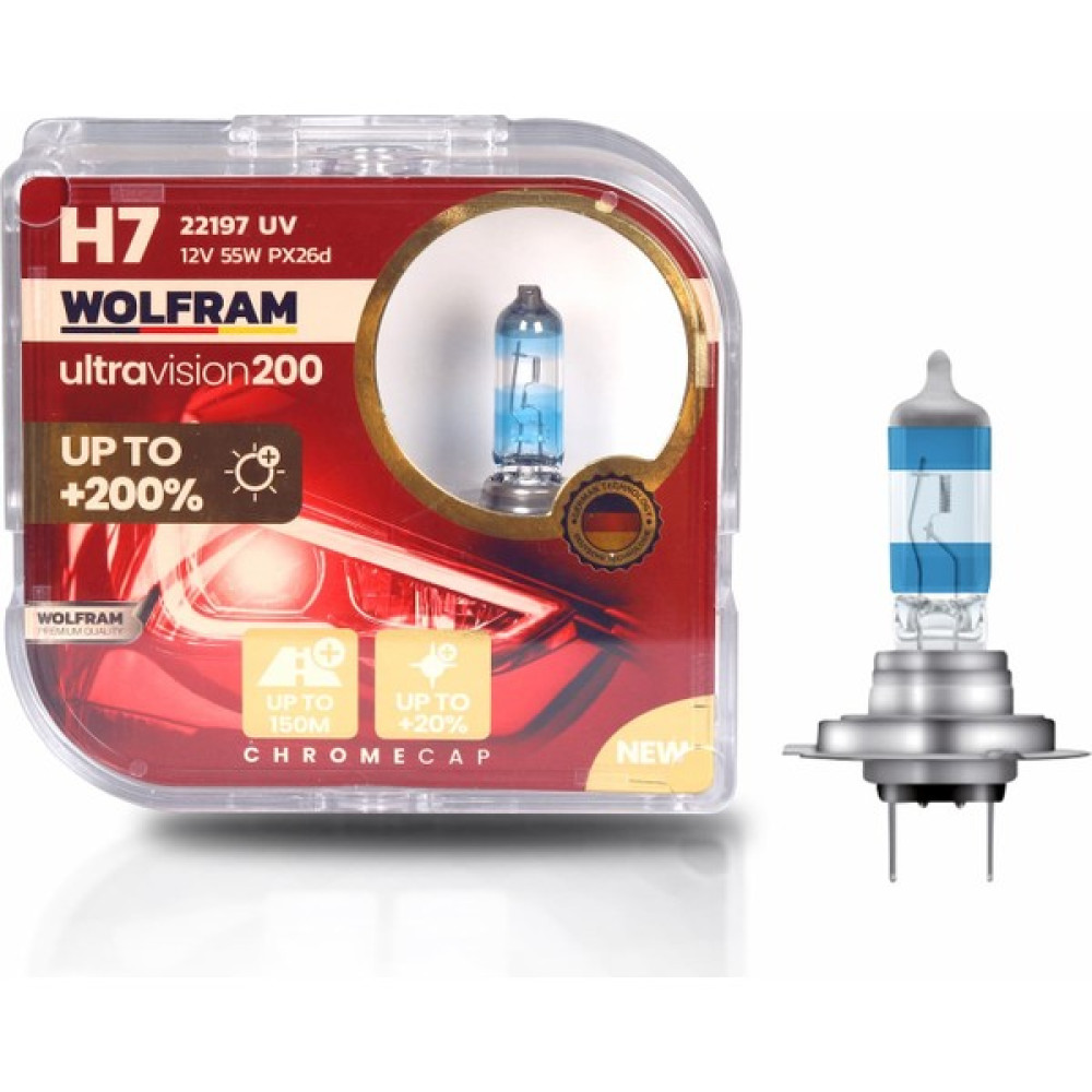 H7 Ampul Ultra Vision +%200 Fazla +%20 Beyaz Işık 12V 55W Far Ampülü Fiyatı