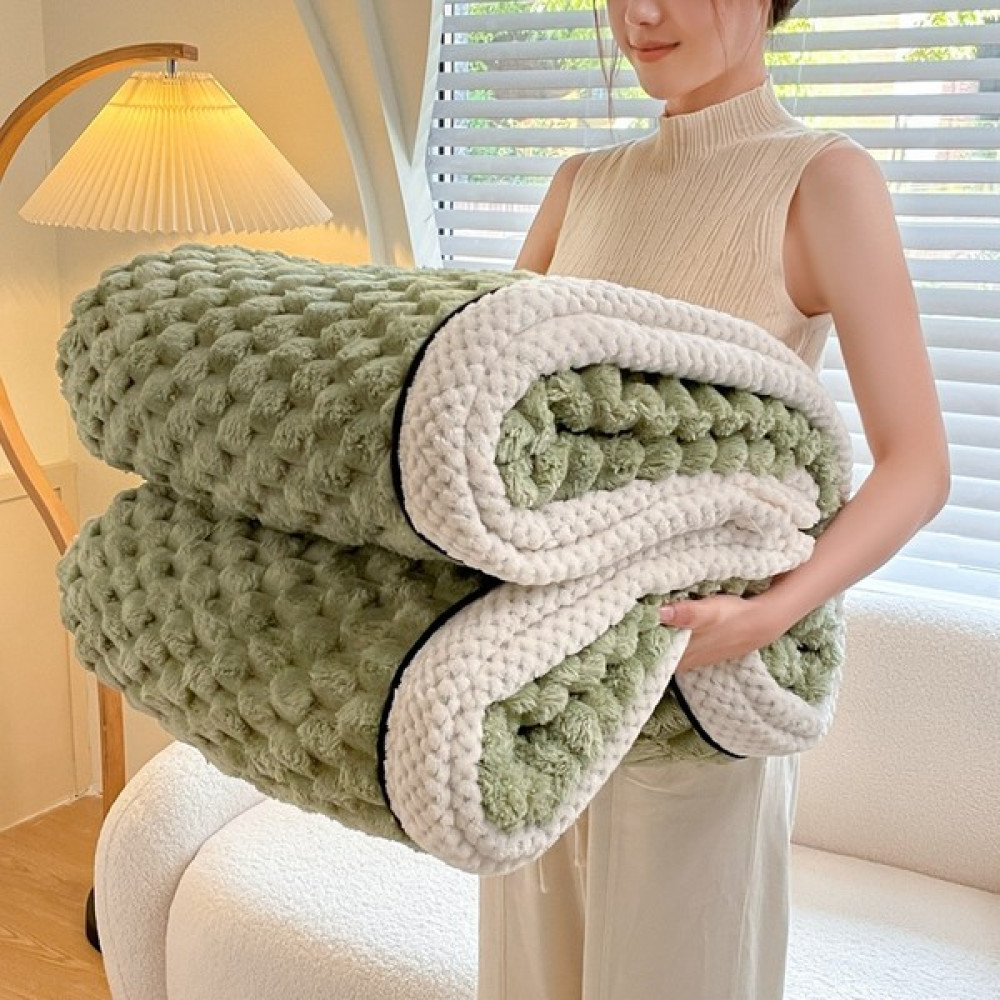 H9 Kış Tek Katmanlı Battaniye Yatak Odası Kalınlaşmış Sıcak Çok Fonksiyonlu Çift Taraflı Polar Battaniye (Yurt Dışından) - 150 x 200 cm - Açık Yeşil Battaniye Fiyatı