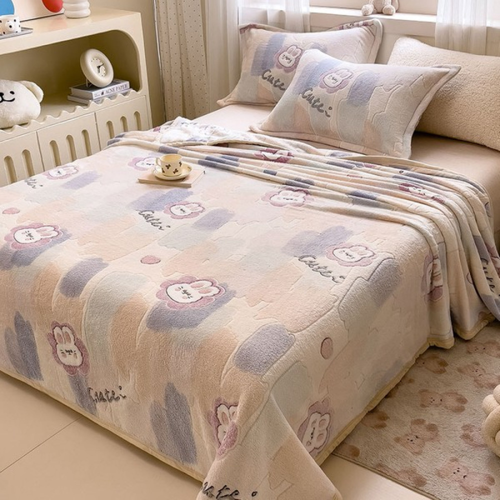 H9 Mercan Kadife Battaniye, Flanel Battaniye, Tek Çarşaf, Şekerleme Battaniyesi, Yorgan, Peluş Battaniye (Yurt Dışından) - 150 x 200 cm - Açık Mor Battaniye Fiyatı