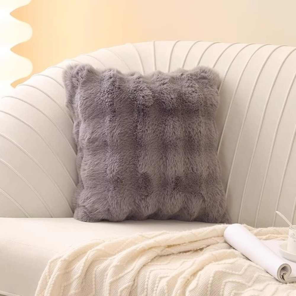 H9 Peluş Yastık Kış Yastık Kanepe Oturma Odası Yastık Kılıfı Arkalığı (Yurt Dışından) - 45 x 45 cm - Açık Gri Kırlent / Mobilya Yastığı Fiyatı