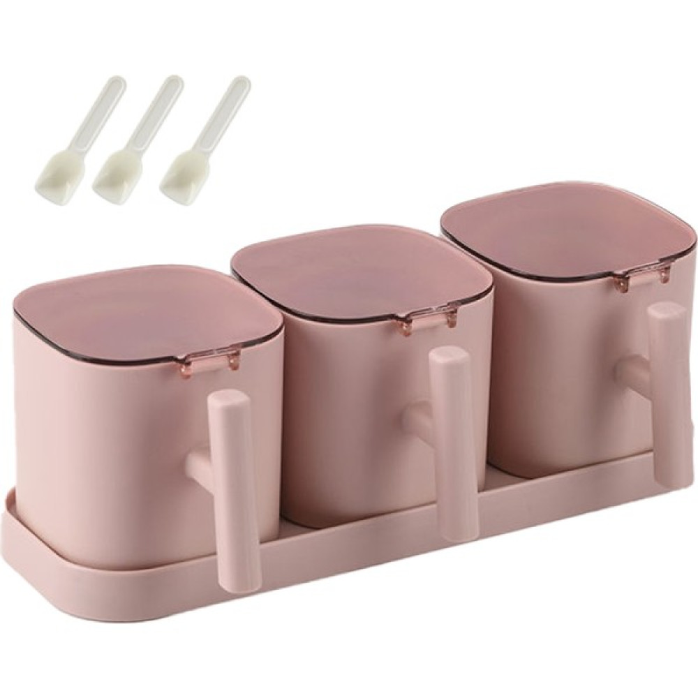 Habby 3'lü Mutfak Baharat Kutusu Kombin Seti-3'lü Set (Yurt Dışından) - Pembe - 100 ml - 1 Adet Saklama Kapları Fiyatı