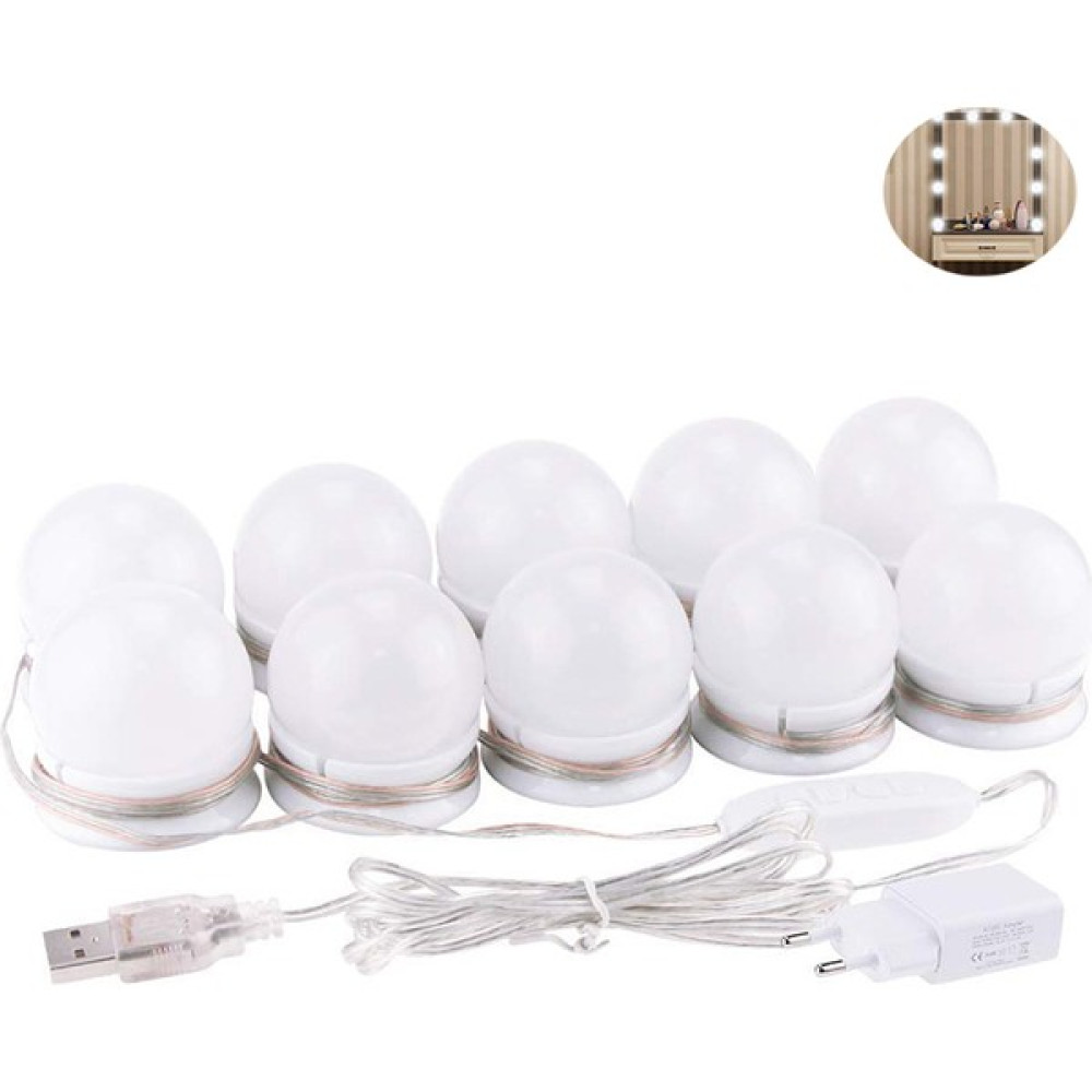 Habby LED Makyaj Aynası Ampulü Makyaj Lambası Ampulü - 4 Düğme 10 Işık (Yurt Dışından) - Beyaz Masa Lambası Fiyatı