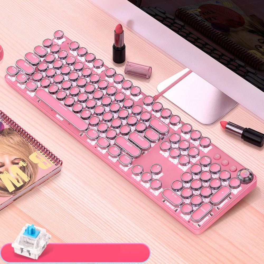 Habby Rgb Telli %60 Kompakt Mekanik Klavye Pink-White Punk Edition (Yurt Dışından) - Pembe Oyuncu Klavyesi Fiyatı