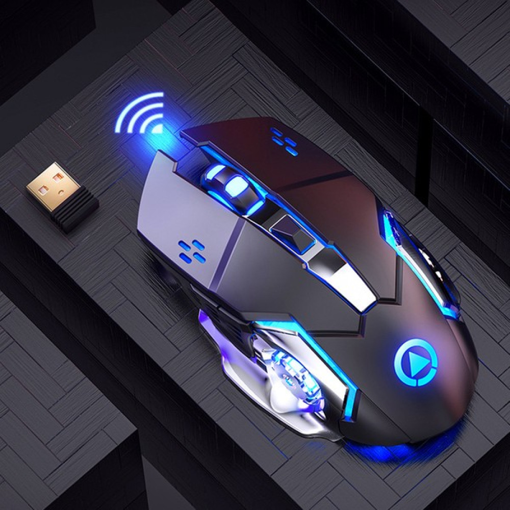 Habby Wireless Gaming Mouse, Rechargeable Silent Clicking Mouse Black Silver (Yurt Dışından) - Gümüş - Siyah Klavye - Mouse Fiyatı
