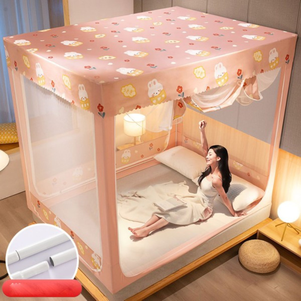 Habby Yatak Odası Cibinlik Temel Çiçek Tavşan - Kumaş Üstü 1.8m Yatak (Yurt Dışından) - 80*50*30cm - Pembe Bebek Cibinlik Fiyatı