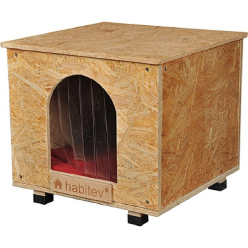 Habitev Ahşap Kedi Evi Suya ve Soğuğa Dayanıklı, Büyük (L) 41X41X36CM. Minder ve Pvc Rüzgar Siperi, Sokak ve Ev Kedileri Için Dış ve Iç Mekan Kedi ... Evcil Hayvan Ürünleri Fiyatı