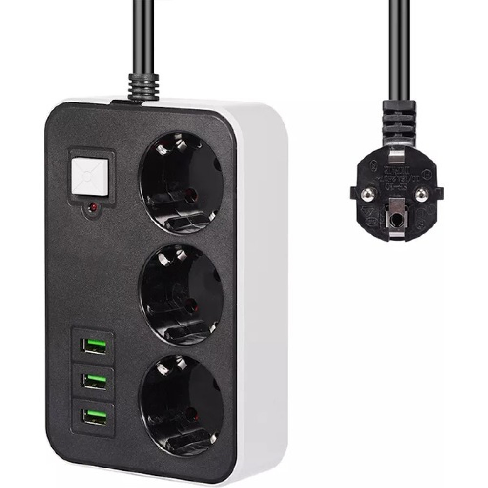 Hacarlıoğlu 3 Usb&rsquo;li 3&rsquo;lü 1.8 M Akım Korumalı Priz Prizler Fiyatı