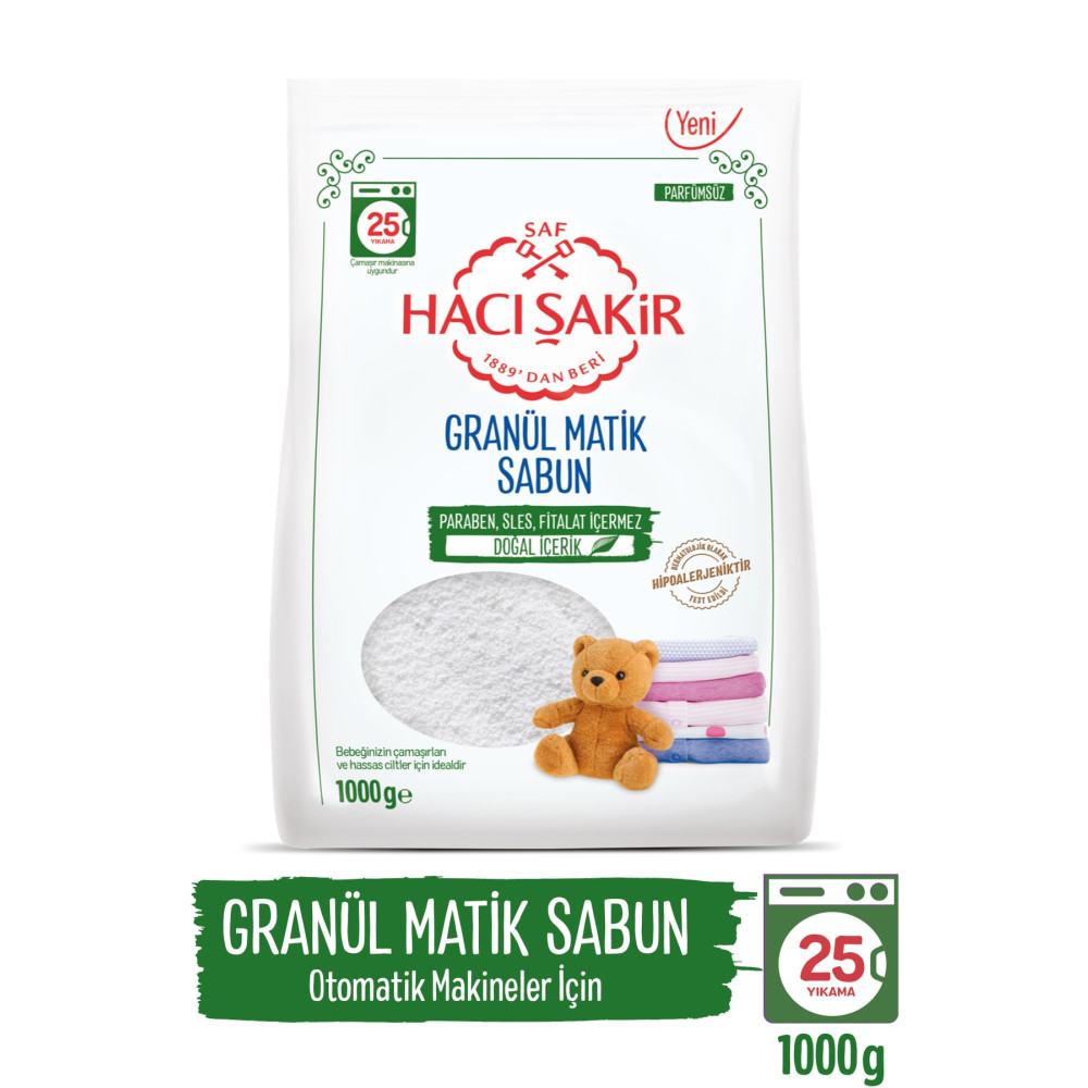 Hacı Şakir Bebek Çamaşırları Için Hipoalerjenik Granül Matik Sabun 1000 G Bebek Bakım Fiyatı