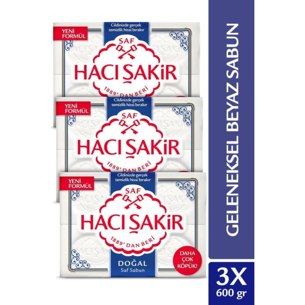 Hacı Şakir Doğal Geleneksel Saf Beyaz Sabun 4x150 gr X3 Adet Vücut Bakımı Fiyatı