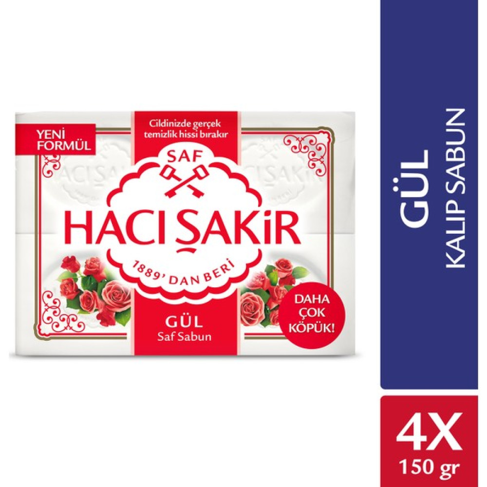 Hacı Şakir Gül Kalıp Sabun 4x150 gr Sabunlar Fiyatı