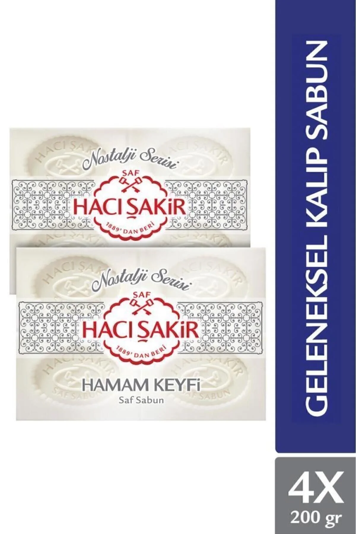 Hacı Şakir Hamam Keyfi Geleneksel Saf Beyaz Sabun 4x200 gr X2 Adet" Vücut Bakımı Fiyatı