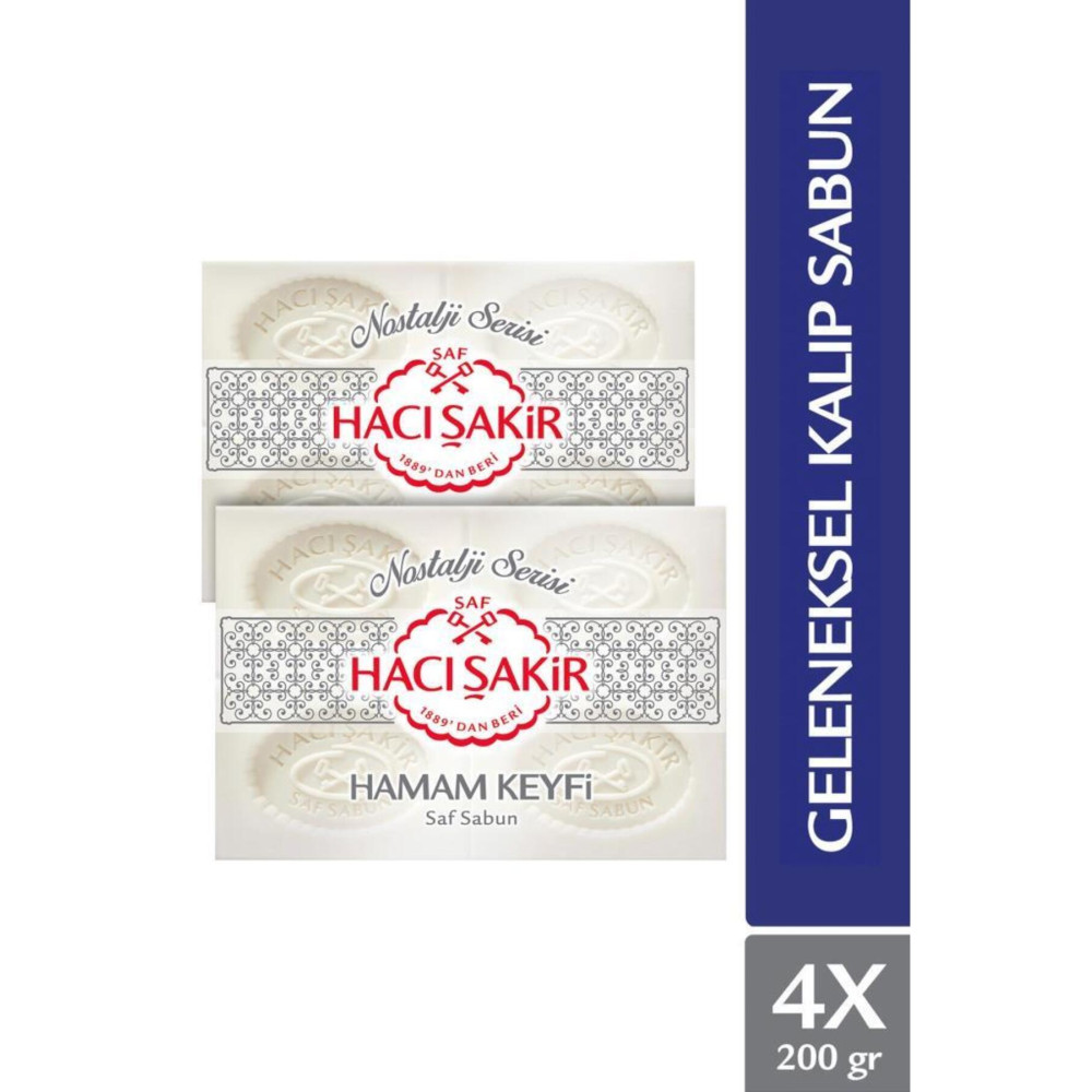 Hacı Şakir Hamam Keyfi Geleneksel Saf Beyaz Sabun 4x200 gr X2 Adet Vücut Bakımı Fiyatı