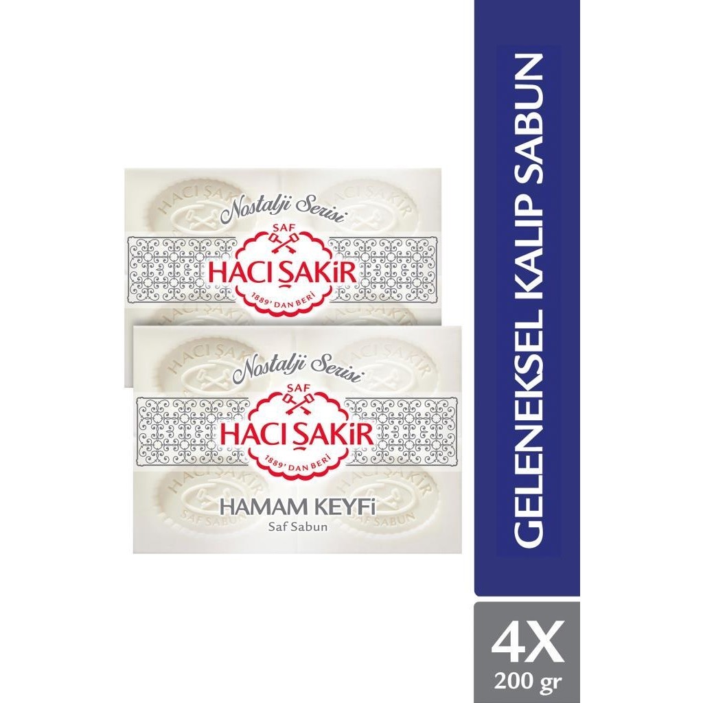 Hacı Şakir Hamam Keyfi Geleneksel Saf Beyaz Sabun 8x200 gr – Doğal, Ferahlatıcı ve Cildi Yumuşatan Temizlik Sabunlar Fiyatı
