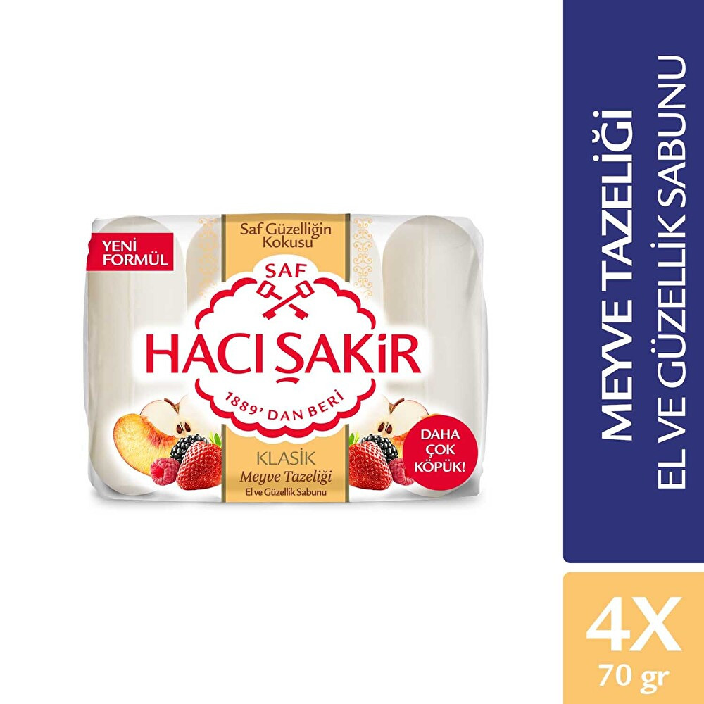 Hacı Şakir Klasik Meyve Tazeliği El Ve Güzellik Sabunu 4x70 Gr Sabunlar Fiyatı