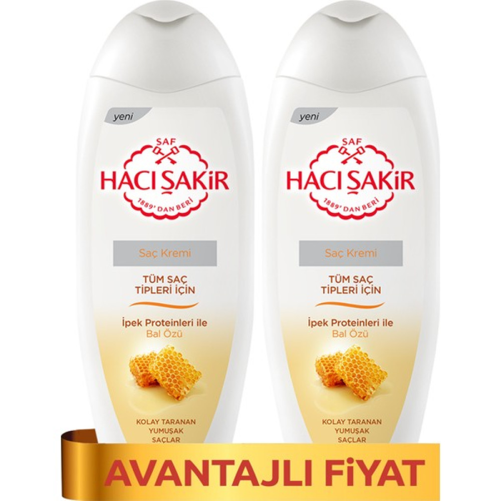 Hacı Şakir Saç Kremi Bal - Tüm Saçlar 450 ml x 2 Şampuan ve Saç Kremi Fiyatı