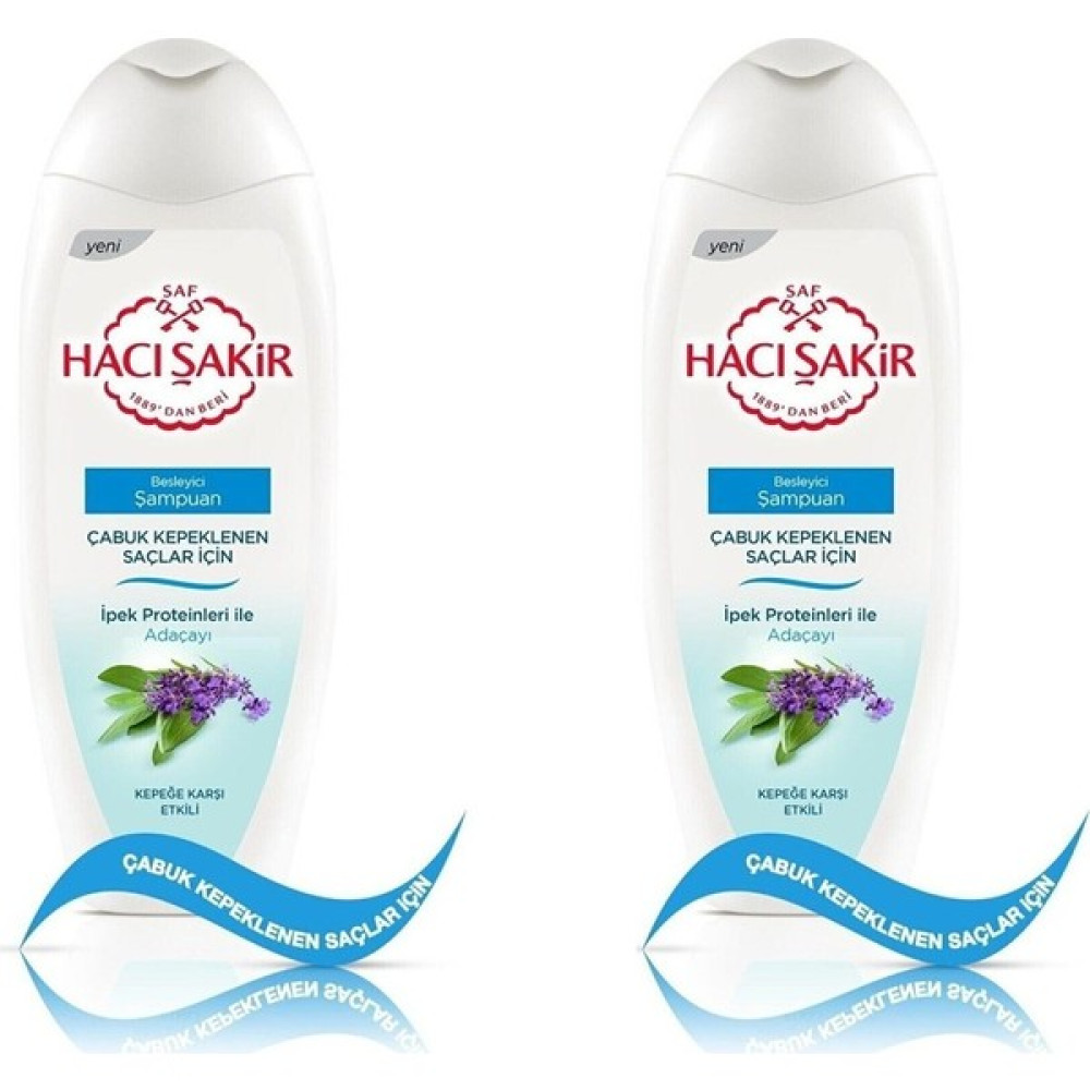 Hacı Şakir Şampuan Adaçayı Kepek Karşıtı 500 ml 2 Adet Şampuan ve Saç Kremi Fiyatı